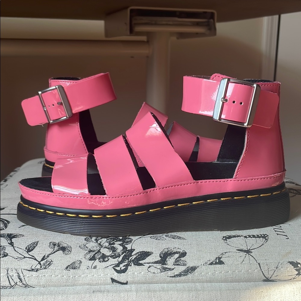 Rare Vintage Dr. Martens Clarissa Pink Patent Leather Sandal